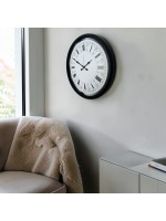 Siyah Motifli 52 cm Metal Duvar Saati – Motifli Roma Rakamlı