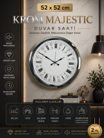 Krom Majestic 52 cm Metal Duvar Saati