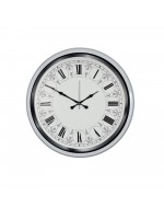 Beyaz Motifli Tasarım 52 cm Metal Duvar Saati