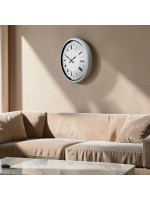 Beyaz Motifli Tasarım 52 cm Metal Duvar Saati