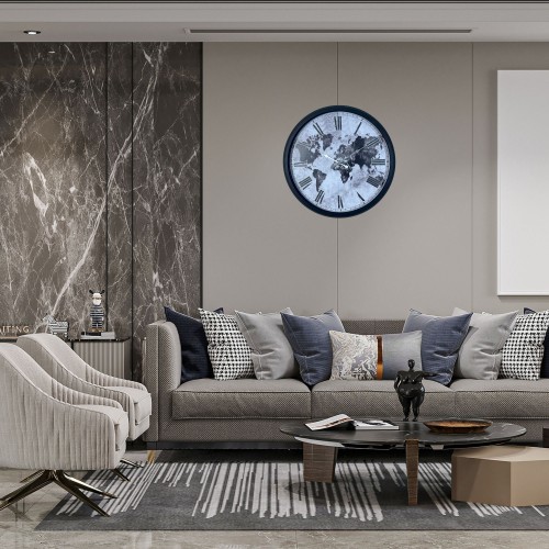 Siyah Atlas Roman 52 x 52 cm Roman Duvar Saati