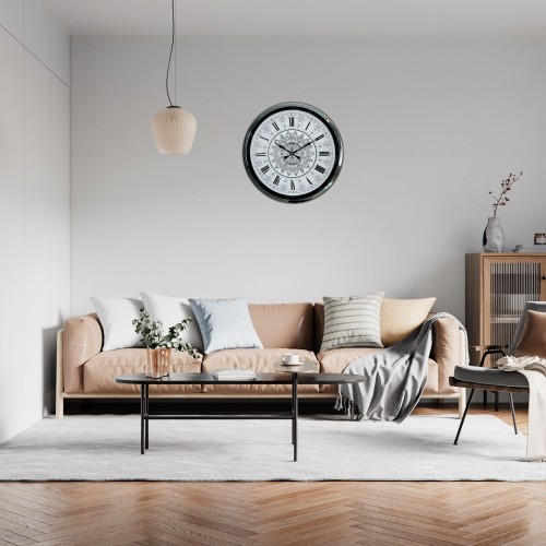 Krom Motifli Dekoratif 52 cm Metal Duvar Saati