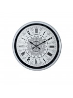 Beyaz 52 cm Metal Mandala Desenli Tasarım Duvar Saati