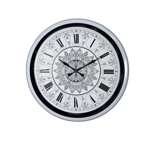 Beyaz 52 cm Metal Mandala Desenli Tasarım Duvar Saati