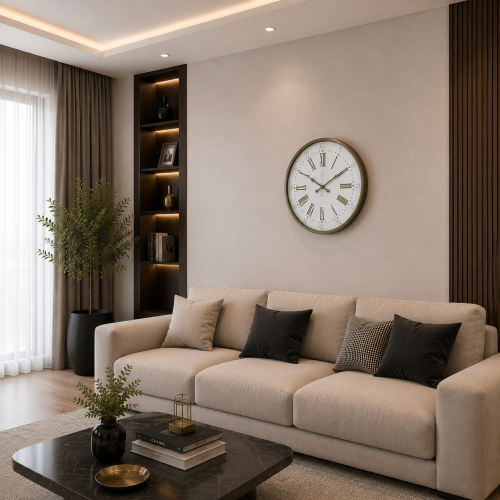 Eskitme Royal Ivory 52 x 52 cm Duvar Saati