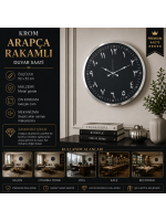 Krom Arapça Rakamlı 52 x 52 cm Duvar Saati