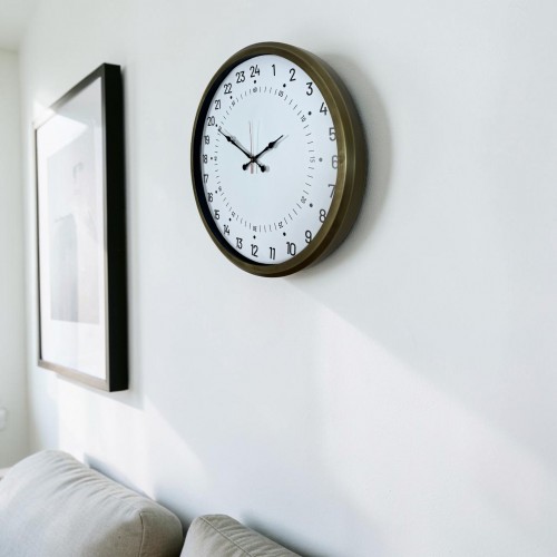 Eskitme 24 Saat Göstergeli Özel Tasarım Duvar Saati – 24 Saat Göstergeli Açık Kadran