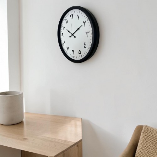 Siyah 52 cm Metal Arapça Rakamlı Duvar Saati