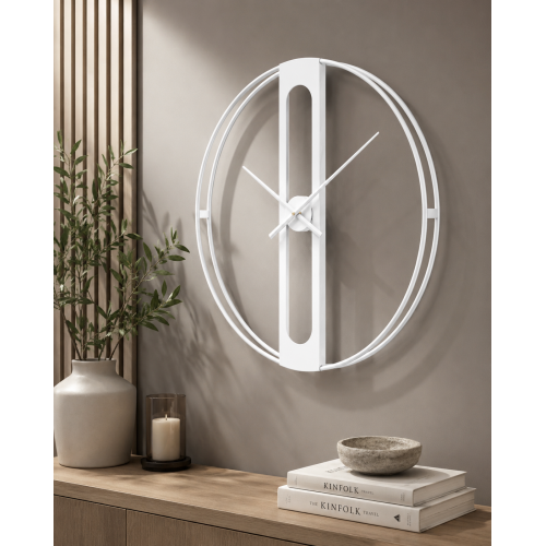 Dekoratif Beyaz 60 cm İskelet Duvar Saati