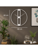 Dekoratif Beyaz 60 cm İskelet Duvar Saati