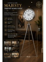 Krom Klasik Majesty 150 x 45 cm Metal Ayaklı Saat