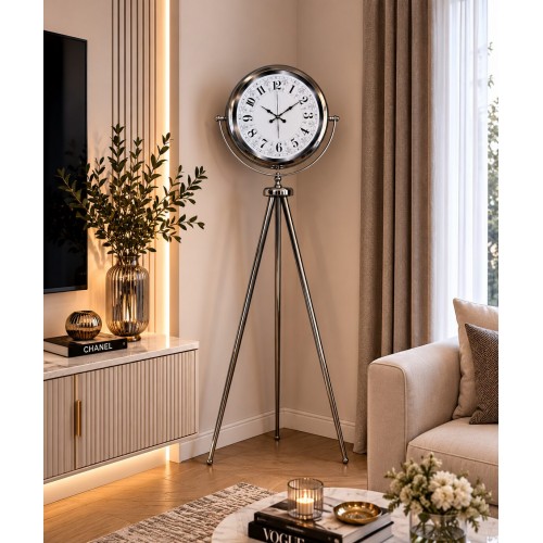 Krom Klasik İhtişam 150 x 45 cm Tripod Ayaklı Saat