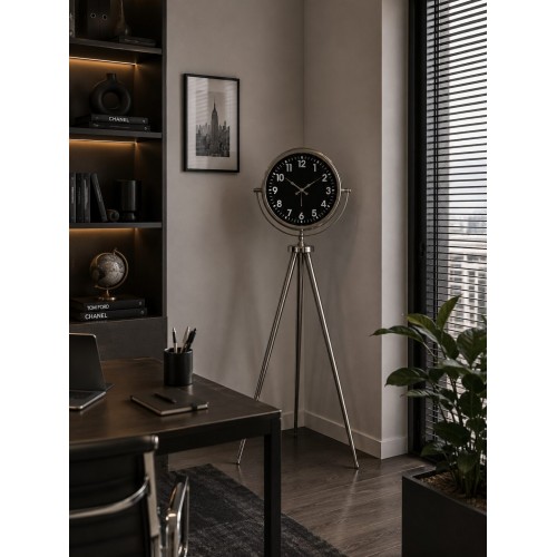 Krom Regal Sılver 150 x 45 cm Metal Duvar Saati