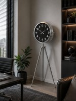Krom Regal Sılver 150 x 45 cm Metal Duvar Saati