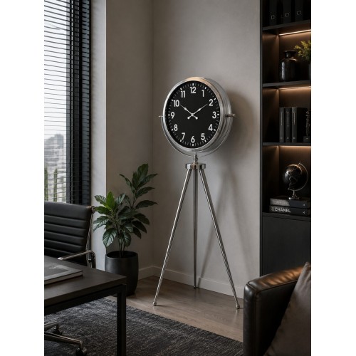 Krom Regal Sılver 150 x 45 cm Metal Duvar Saati