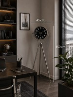 Krom Regal Sılver 150 x 45 cm Metal Duvar Saati