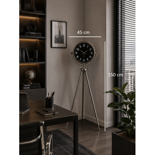 Krom Regal Sılver 150 x 45 cm Metal Duvar Saati