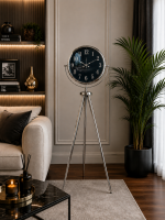 Krom Royal Aynalı Tripod 150 x 45 cm Ayaklı Saat