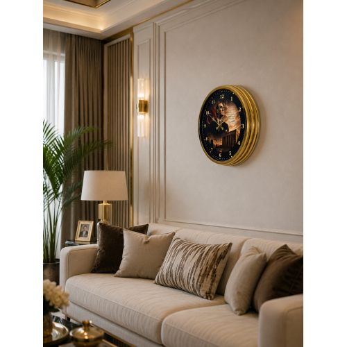 Altın Zafer Gold 40 x 40 cm Metal Atatürk Duvar Saati