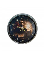 Krom Cumhuriyet Yıldızı 40 x 40 cm Metal Atatürk Duvar Saati