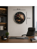 Krom Cumhuriyet Yıldızı 40 x 40 cm Metal Atatürk Duvar Saati