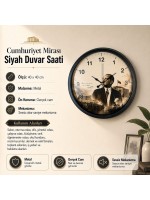 Cumhuriyet Mirası Siyah 40 x 40 Cm Metal Duvar Saati