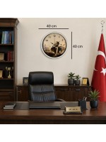 Atatürk Beyaz Prestij 40 x 40 Cm Metal Duvar Saati