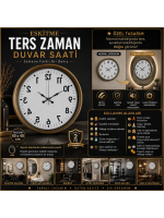 Eskitme Ters Zaman 40 x 40 cm Metal Duvar Saati