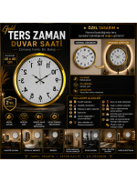 Gold Ters Zaman 40 x 40 cm Metal Duvar Saati