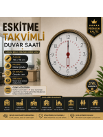 Eskitme Takvimli 40 x 40 cm Metal Duvar Saati