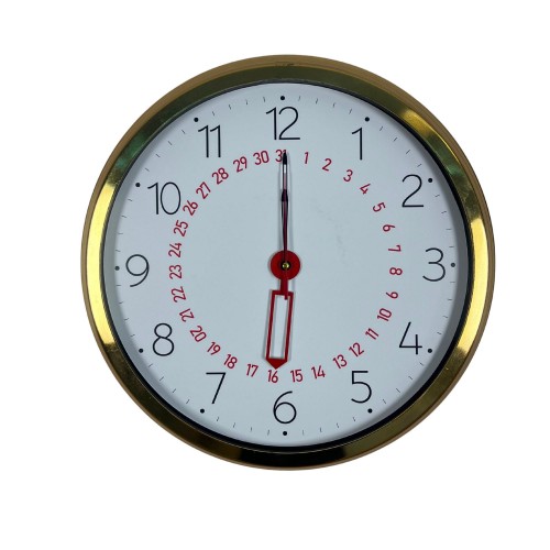 Gold Takvimli 40 x 40 cm Metal Duvar Saati