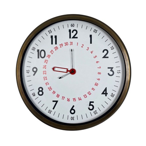Eskitme Takvimli 52 x 52 cm Metal Duvar Saati