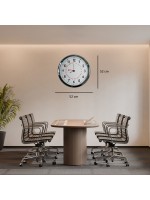 Krom Takvimli 52 x 52 cm Metal Duvar Saati