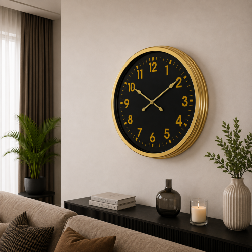 Gold Klasik Majesty 60 x 60 cm Metal Duvar Saati