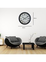 Siyah Heritage Atlas 60 x 60 cm Metal Duvar Saati