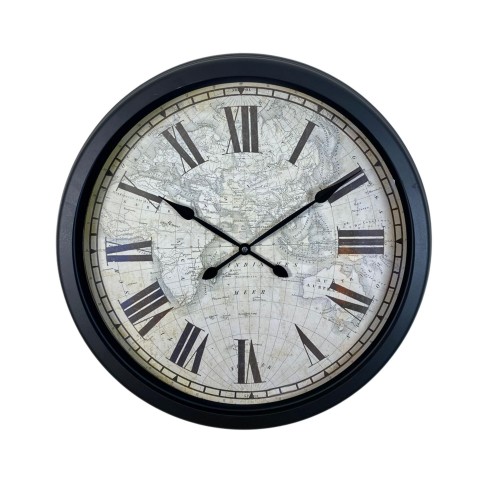 Siyah Heritage Atlas 60 x 60 cm Metal Duvar Saati