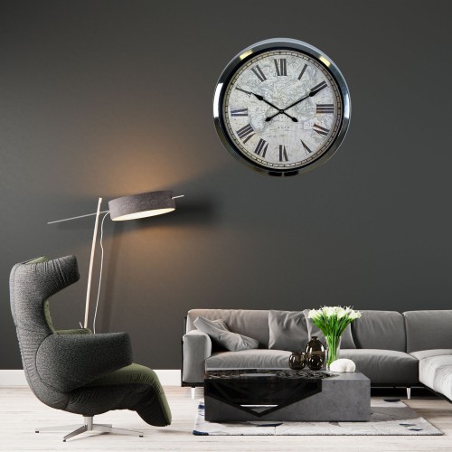 Silver Atlas 60 x 60 cm Metal Duvar Saati