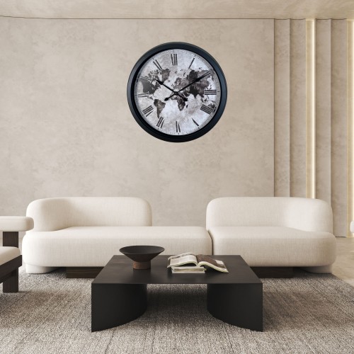 Siyah Atlas 60 x 60 cm Metal Duvar Saati