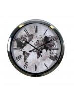 Silver Legacy World 60 x 60 cm Metal Duvar Saati