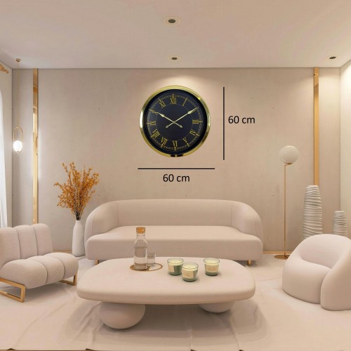 Gold Prestij Roma 60 x 60 cm Metal Duvar Saati