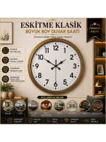 Eskitme Klasik Büyük Boy 80 cm Metal Duvar Saati