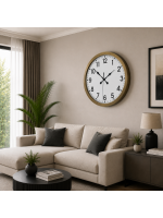 Eskitme Klasik Büyük Boy 80 cm Metal Duvar Saati