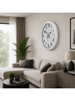 Beyaz Klasik Büyük Boy 80 cm Metal Duvar Saati