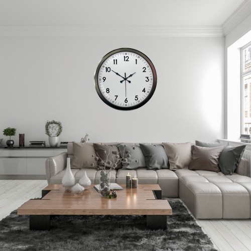 Siyah Klasik Büyük Boy 80 cm Metal Duvar Saati