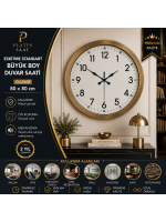 Eskitme Standart Büyük Boy 80 cm Metal Duvar Saati