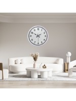 Beyaz Standart Büyük Boy 80 cm Metal Duvar Saati