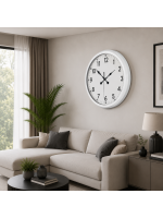 Beyaz Standart Büyük Boy 80 cm Metal Duvar Saati