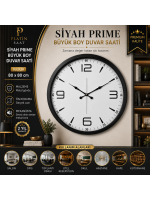 Siyah Prime Büyük Boy 80 cm Metal Duvar Saati