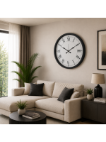 Siyah Elegance Büyük Boy 80 cm Metal Duvar Saati