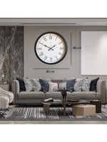 Siyah Elegance Büyük Boy 80 cm Metal Duvar Saati
